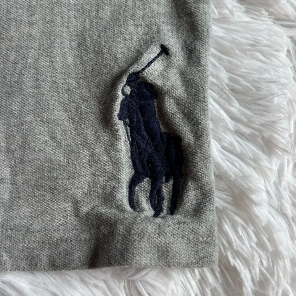 Polo‎ Shorts Gray Big Logo Boys Size 10 12